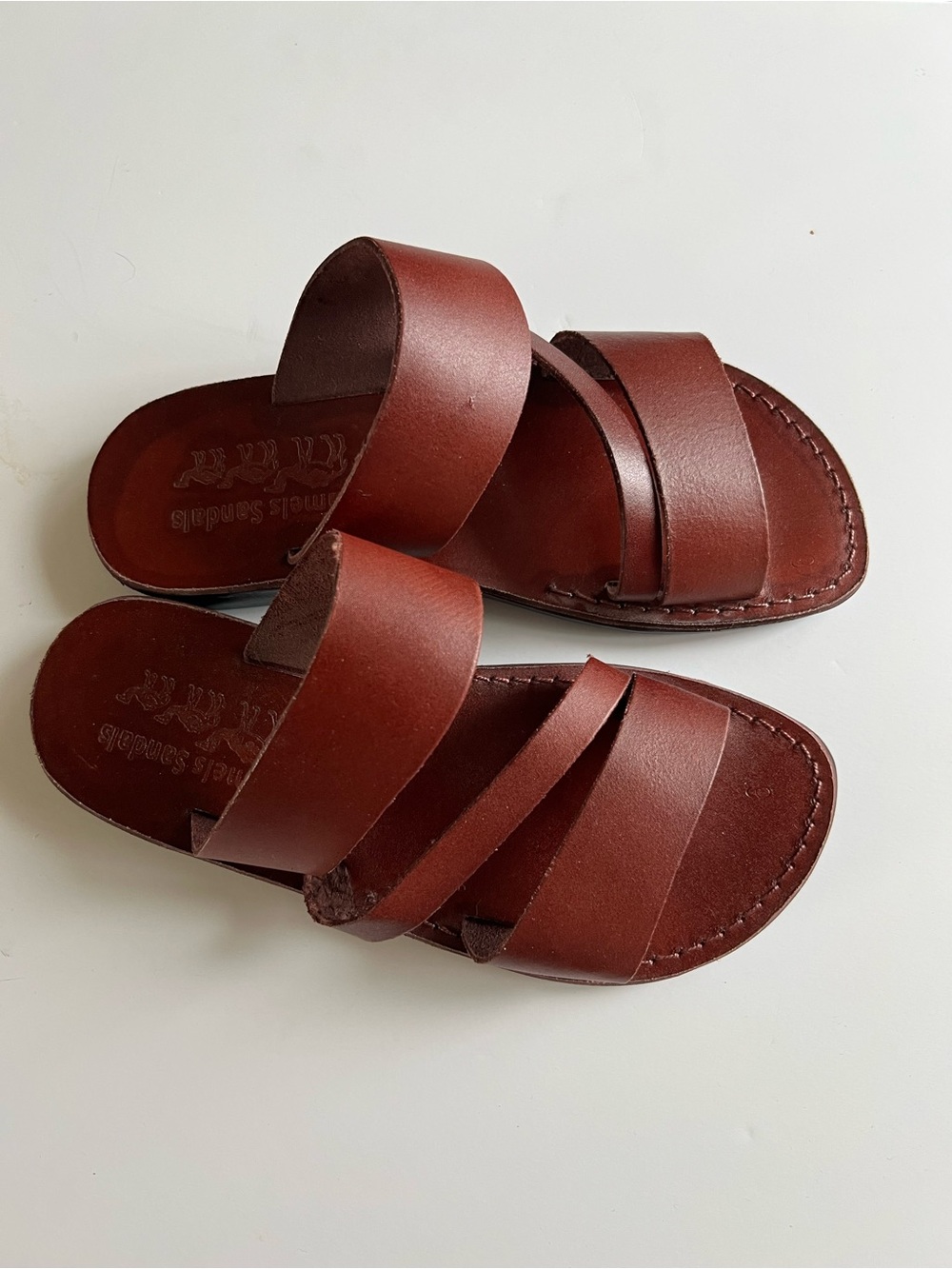 Camel Sandals Genuine Leather Greek Roman Brown Leather gladiator